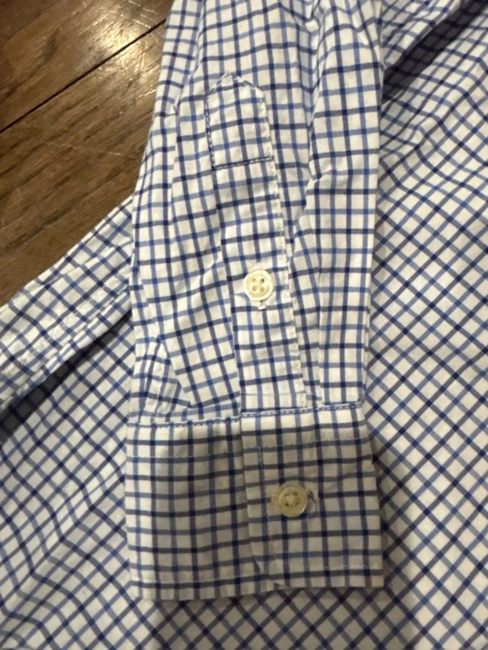Polo Ralph Lauren Boys Blue, navy & White Checked Button-Down Shirt M 10/12